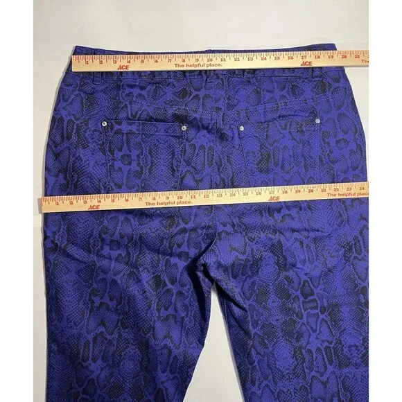 Lane Bryant Jeans Size 20 Leopard Animal Print Stretch Denim Purple - Picture 8 of 10